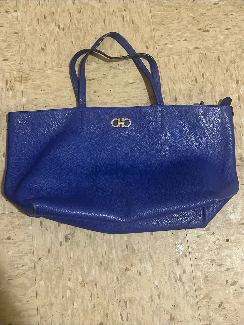 Salvatore Ferragamo Purple Leather Tote with Gold Hardware - Picture 2 of 3